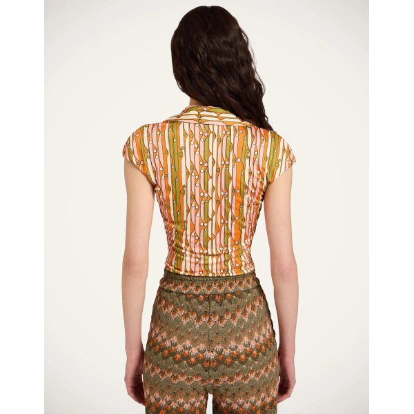 La DoubleJ Sleeveless Stretch Polo in Smarties Orange - Tops - Milanese Maximalist Fashion at Coveti
