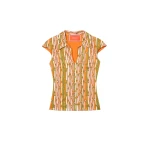 La DoubleJ Sleeveless Stretch Polo in Smarties Orange - Tops - Milanese Maximalist Fashion at Coveti