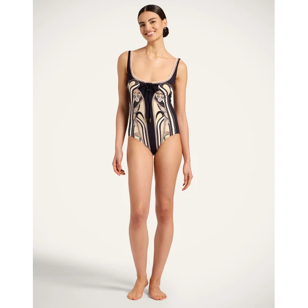 La DoubleJ Sleeveless Sunset Suit in Ambrosia Placée Pale Pink - Beachwear - Milanese Maximalist Fashion at Coveti