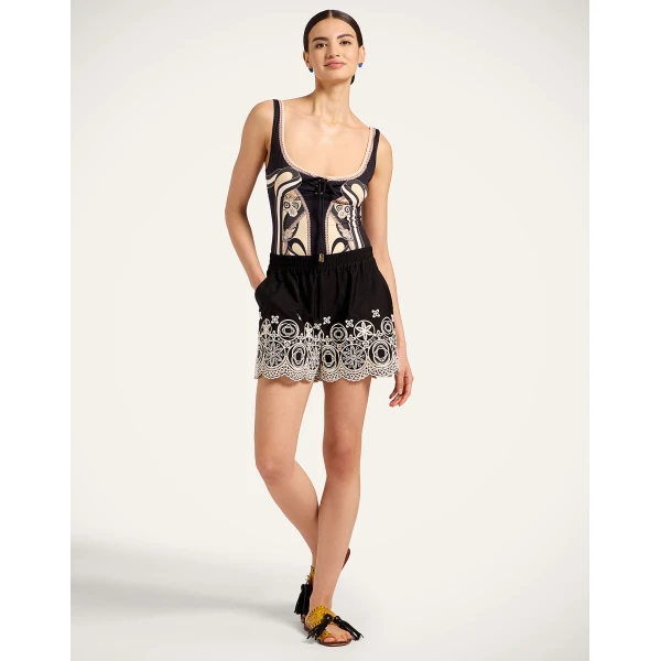 La DoubleJ Sleeveless Sunset Suit in Ambrosia Placée Pale Pink - Beachwear - Milanese Maximalist Fashion at Coveti