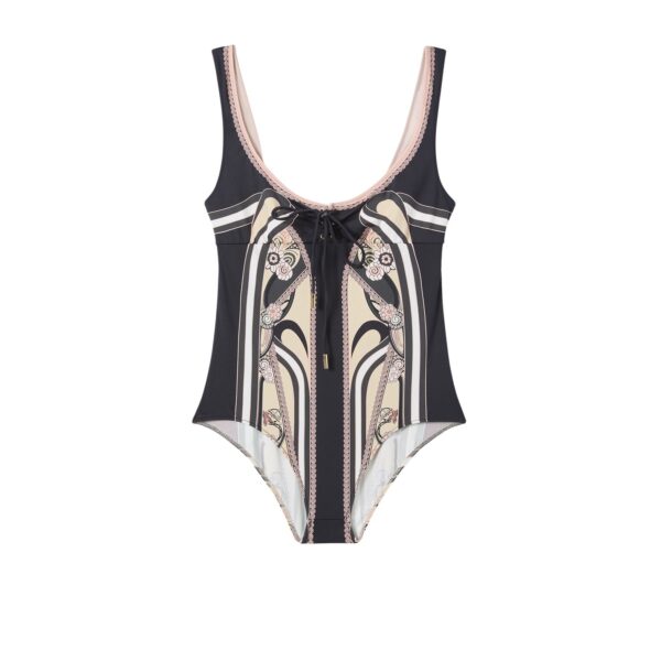 La DoubleJ Sleeveless Sunset Suit in Ambrosia Placée Pale Pink - Beachwear - Milanese Maximalist Fashion at Coveti