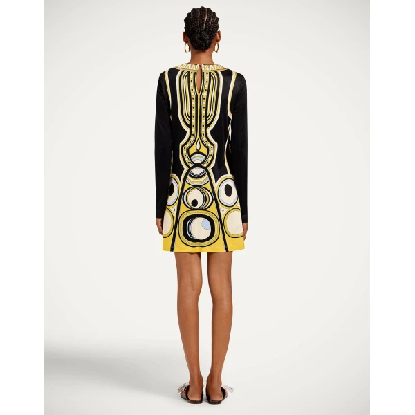 La DoubleJ Slinky Mini Swing Dress in Sanctuary Placée Black - Dresses - Milanese Maximalist Fashion at Coveti