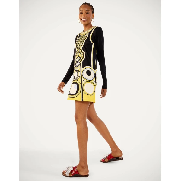 La DoubleJ Slinky Mini Swing Dress in Sanctuary Placée Black - Dresses - Milanese Maximalist Fashion at Coveti