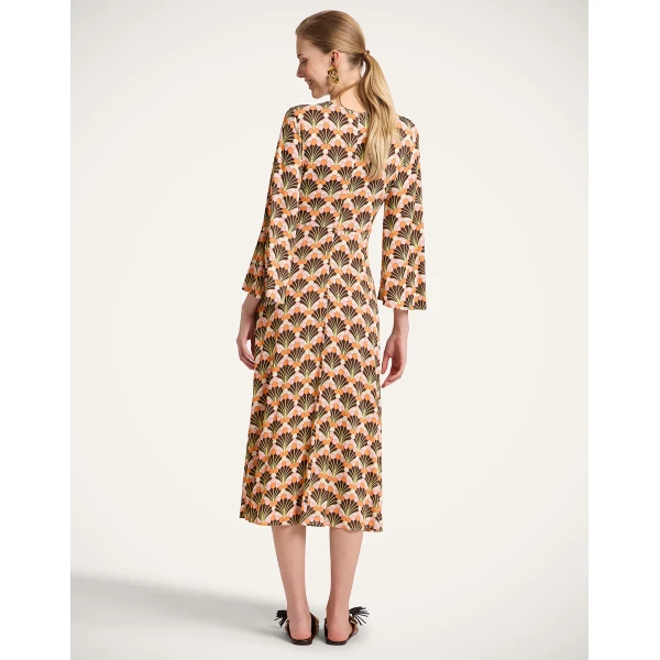 La DoubleJ Sorella Dress in Florette Fan Brown - Dresses - Milanese Maximalist Fashion at Coveti