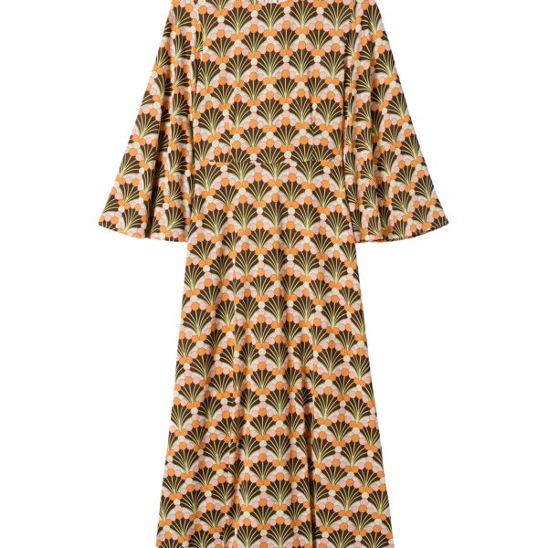 La DoubleJ Sorella Dress in Florette Fan Brown - Dresses - Milanese Maximalist Fashion at Coveti