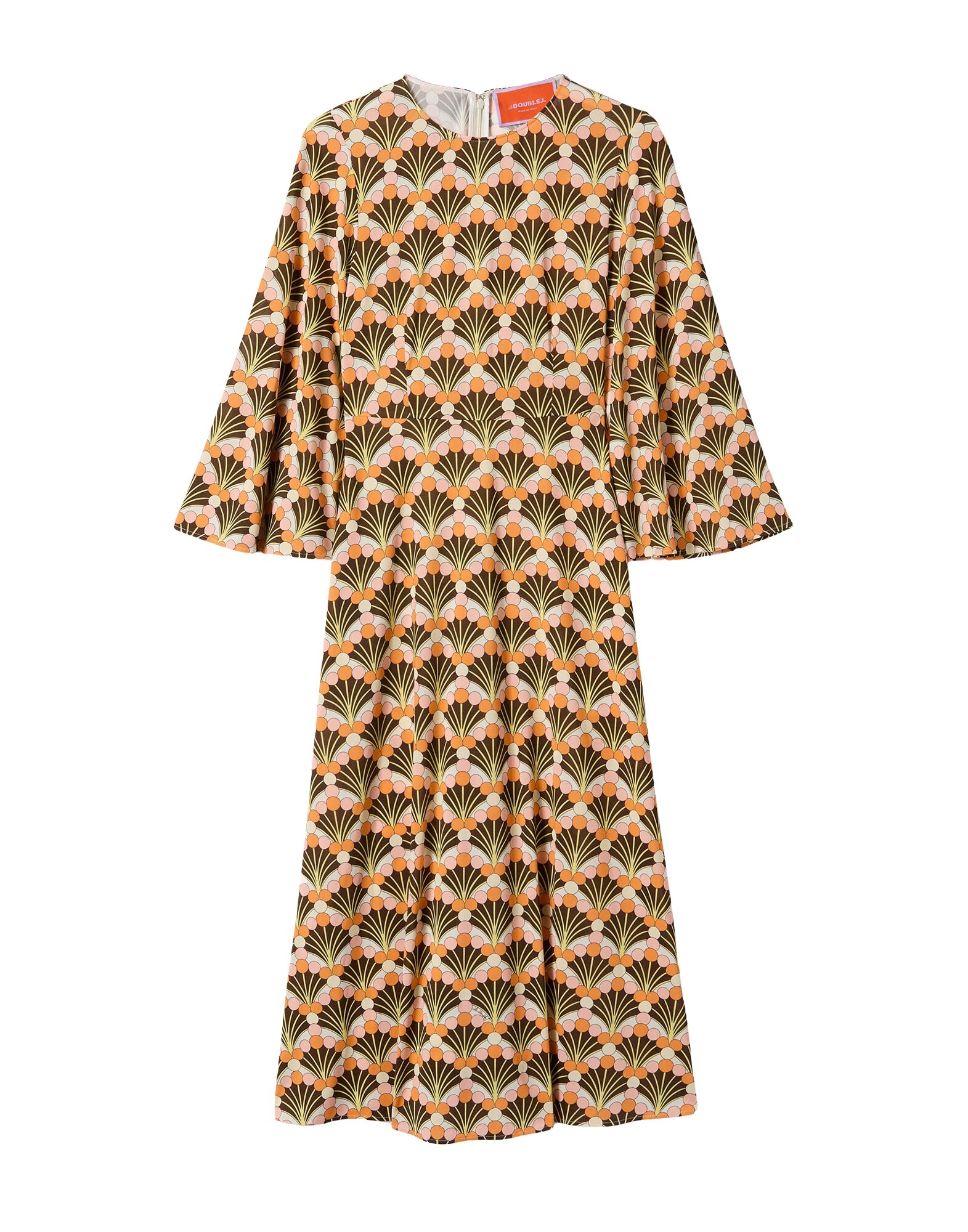 La DoubleJ Sorella Dress in Florette Fan Brown - Dresses - Milanese Maximalist Fashion at Coveti