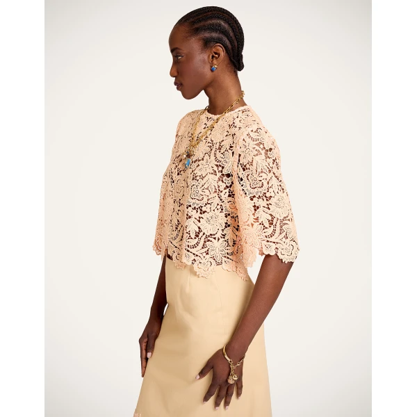 La DoubleJ Spotlight Top in Solid Apricot - Tops - Milanese Maximalist Fashion at Coveti