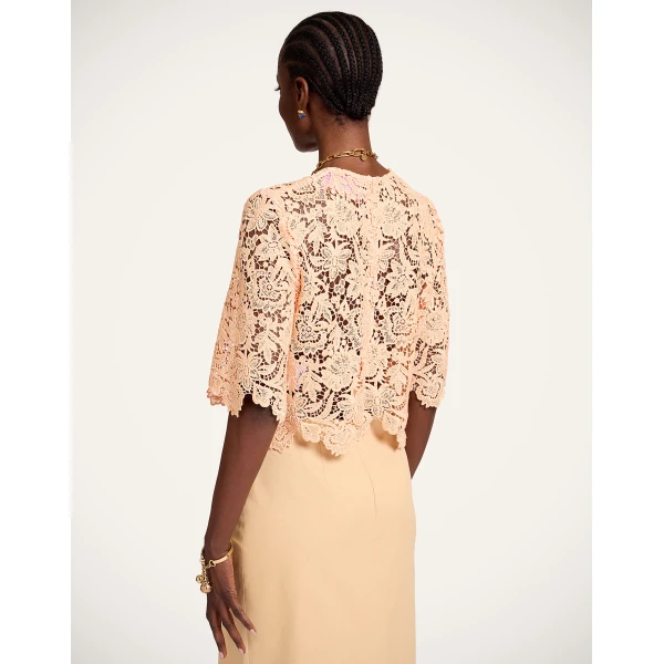 La DoubleJ Spotlight Top in Solid Apricot - Tops - Milanese Maximalist Fashion at Coveti