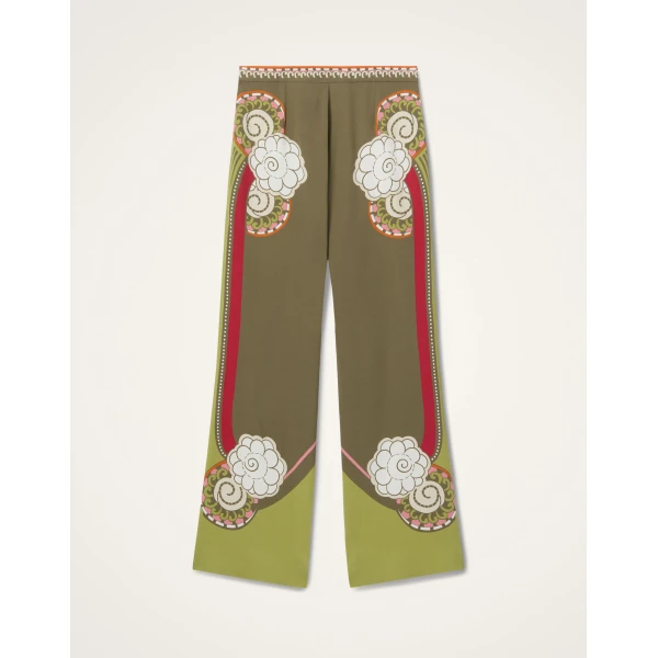 La DoubleJ Stretch Pants in Ambrosia Placée Green - Pants - Milanese Maximalist Fashion at Coveti