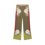 La DoubleJ Stretch Pants in Ambrosia Placée Green - Pants - Milanese Maximalist Fashion at Coveti