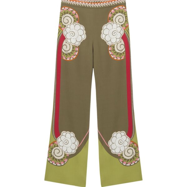 La DoubleJ Stretch Pants in Ambrosia Placée Green - Pants - Milanese Maximalist Fashion at Coveti