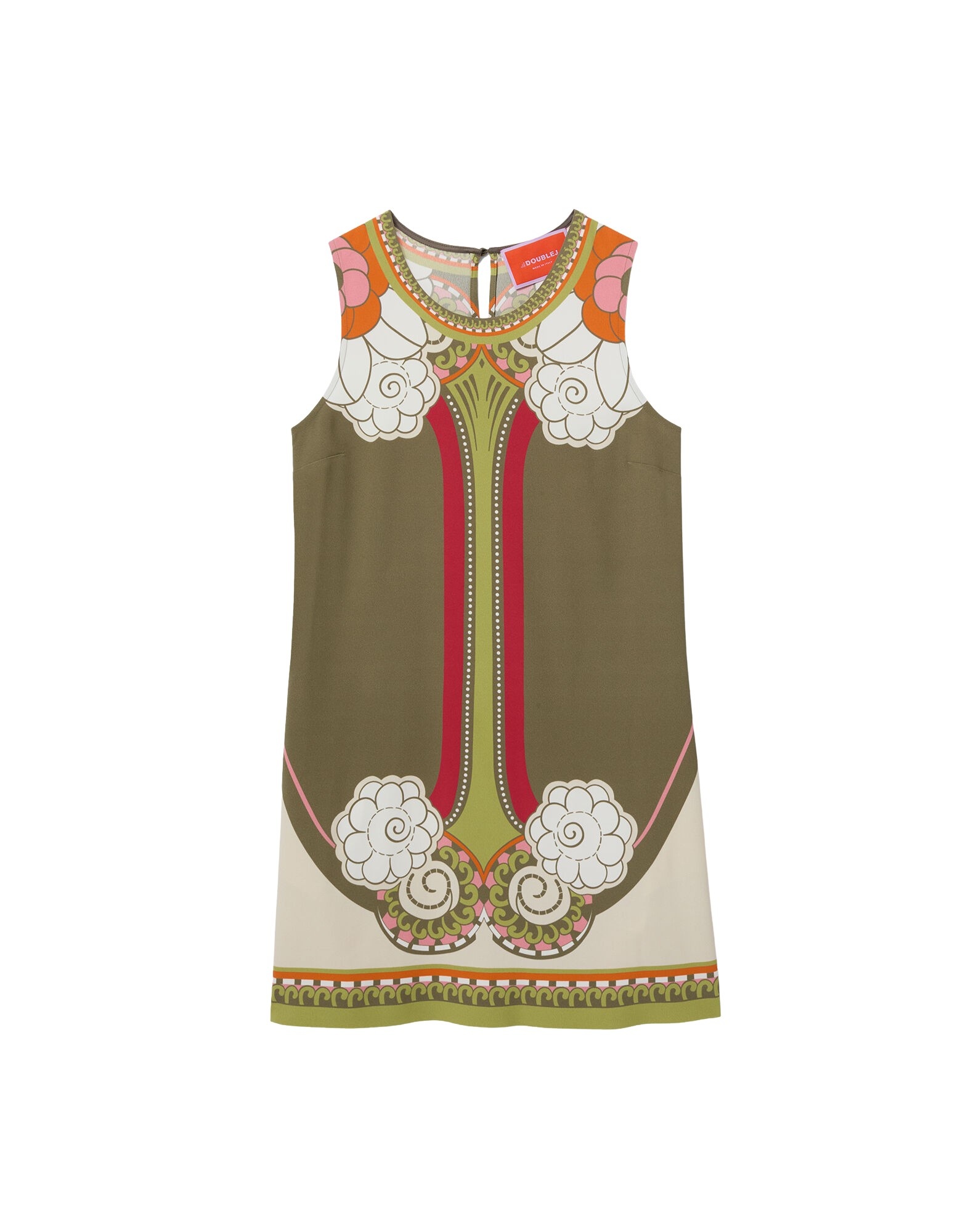 La DoubleJ Stretch Tunic in Ambrosia Placée Green - Dresses - Milanese Maximalist Fashion at Coveti