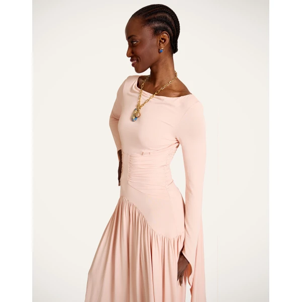 La DoubleJ Sublime Dress in Solid Peach - Dresses - Milanese Maximalist Fashion at Coveti