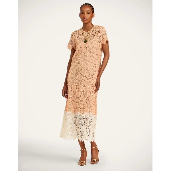 La DoubleJ Super Swing Dress in Solid Apricot - Dresses - Milanese Maximalist Fashion at Coveti