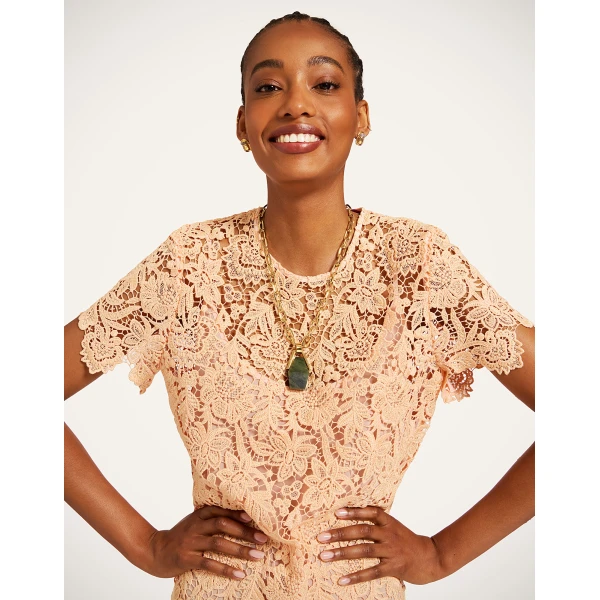 La DoubleJ Super Swing Dress in Solid Apricot - Dresses - Milanese Maximalist Fashion at Coveti