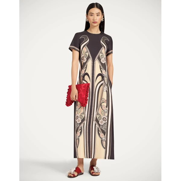 La DoubleJ Swing Dress in Ambrosia Placée Pale Pink - Dresses - Milanese Maximalist Fashion at Coveti
