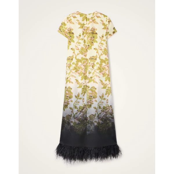 La DoubleJ Swing Dress in Oasis Ombré Placée Green & Black - Dresses - Milanese Maximalist Fashion at Coveti