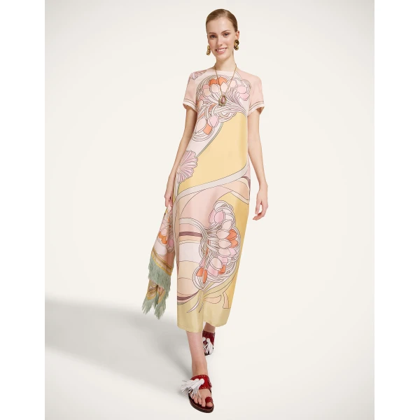 La DoubleJ Swing Dress in Tulip Placée Pale Pink - Dresses - Milanese Maximalist Fashion at Coveti