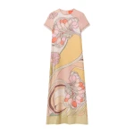 La DoubleJ Swing Dress in Tulip Placée Pale Pink - Dresses - Milanese Maximalist Fashion at Coveti