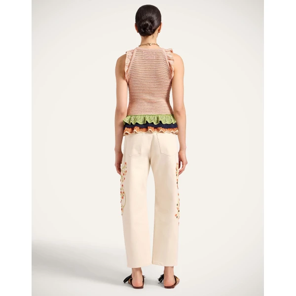 La DoubleJ The Barrel Jean in Solid Ecru - Pants - Milanese Maximalist Fashion at Coveti