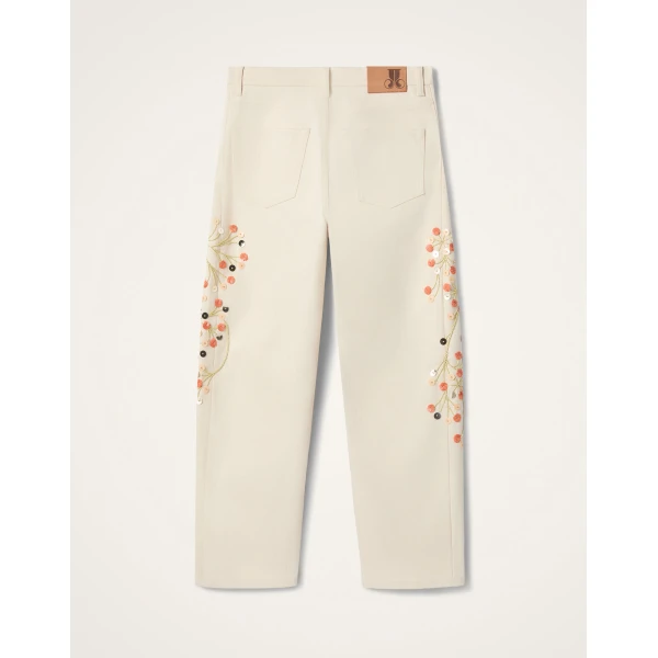 La DoubleJ The Barrel Jean in Solid Ecru - Pants - Milanese Maximalist Fashion at Coveti