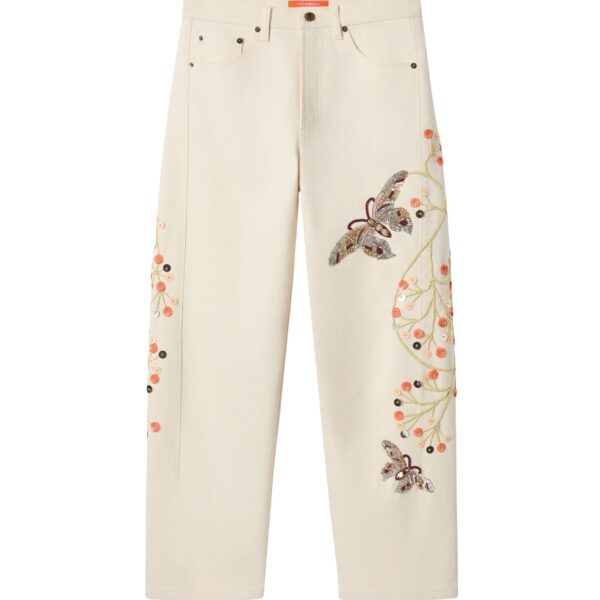La DoubleJ The Barrel Jean in Solid Ecru - Pants - Milanese Maximalist Fashion at Coveti