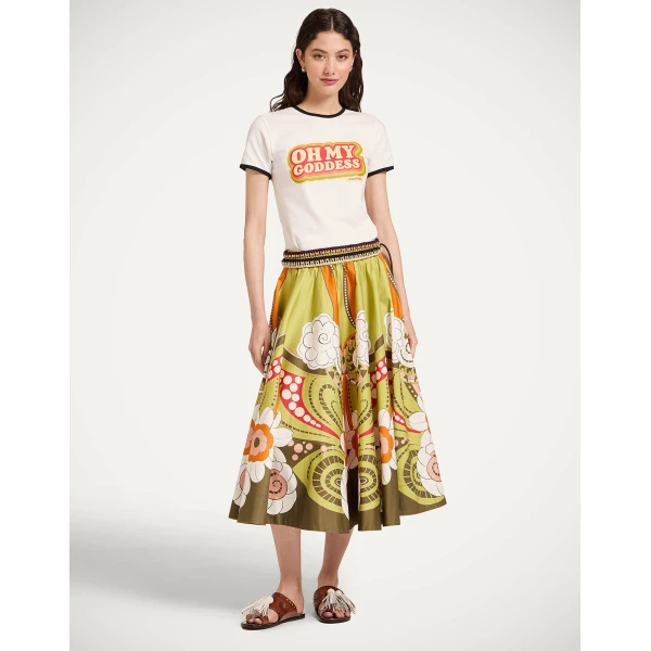 La DoubleJ The Cu-Tee Crop in Solid Ecru - Tops - Milanese Maximalist Fashion at Coveti
