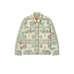 La DoubleJ The Oversized Jean Jacket in Florette Tiles Ecru - Jackets - Milanese Maximalist Fashion at Coveti