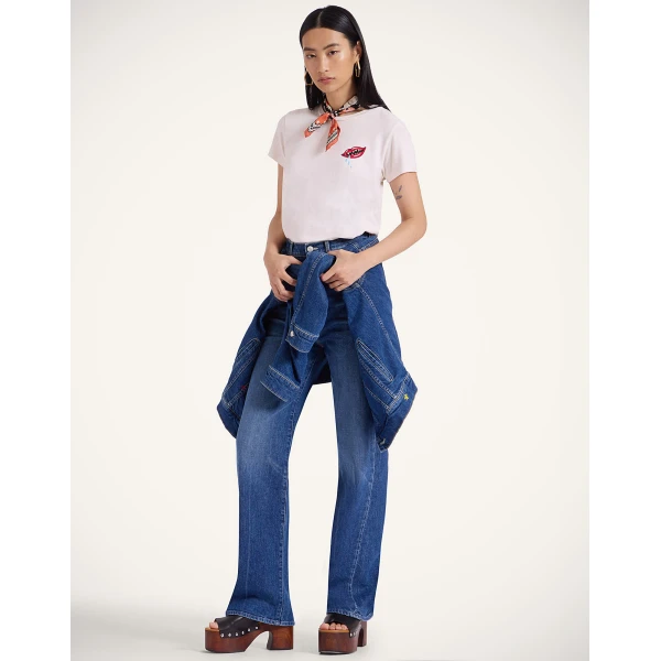 La DoubleJ The Tune Up Maven Sneak Jeans in Middle Child Blue - Pants - Milanese Maximalist Fashion at Coveti