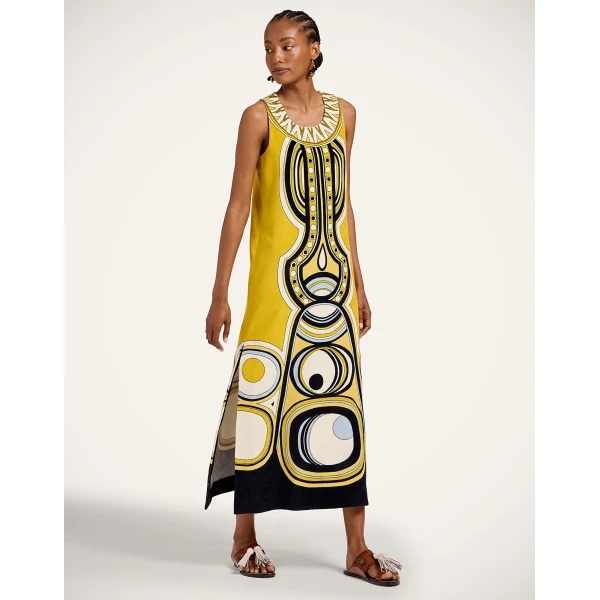 La DoubleJ Totem Dress in Sanctuary Placée Gold - Dresses - Milanese Maximalist Fashion at Coveti
