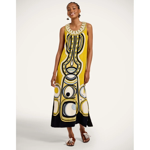 La DoubleJ Totem Dress in Sanctuary Placée Gold - Dresses - Milanese Maximalist Fashion at Coveti