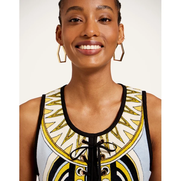 La DoubleJ Totem Mini Dress in Sanctuary Placée Light Blue - Dresses - Milanese Maximalist Fashion at Coveti