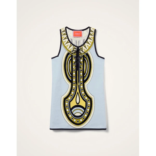 La DoubleJ Totem Mini Dress in Sanctuary Placée Light Blue - Dresses - Milanese Maximalist Fashion at Coveti
