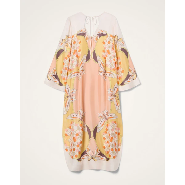 La DoubleJ Twin Flame Dress in Florette Placée Pale Pink - Dresses - Milanese Maximalist Fashion at Coveti
