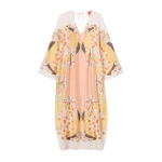 La DoubleJ Twin Flame Dress in Florette Placée Pale Pink - Dresses - Milanese Maximalist Fashion at Coveti