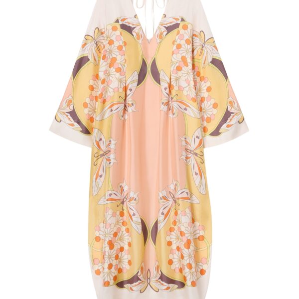 La DoubleJ Twin Flame Dress in Florette Placée Pale Pink - Dresses - Milanese Maximalist Fashion at Coveti
