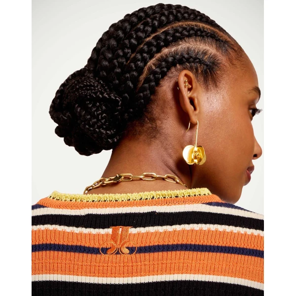 La DoubleJ Veneziana Top in Multicolor Orange - Tops - Milanese Maximalist Fashion at Coveti