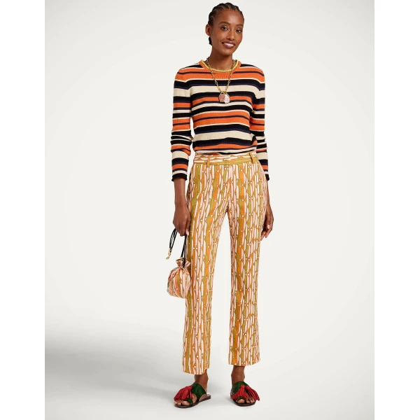 La DoubleJ Veneziana Top in Multicolor Orange - Tops - Milanese Maximalist Fashion at Coveti