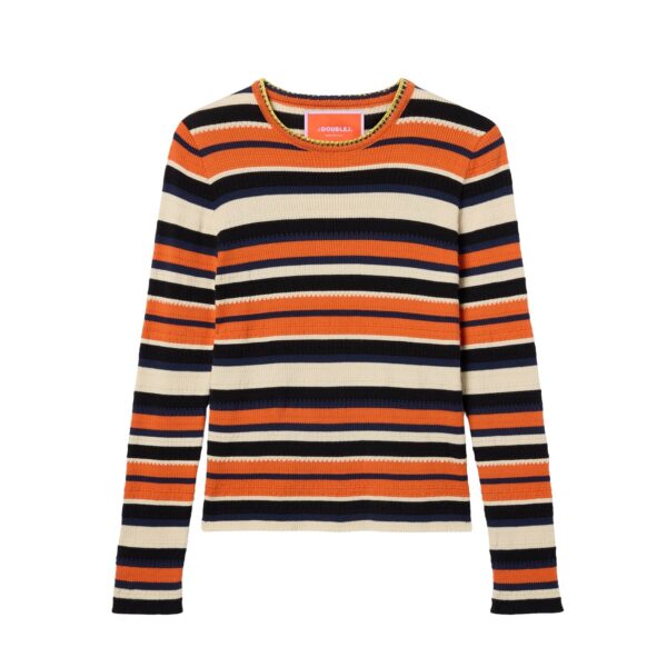 La DoubleJ Veneziana Top in Multicolor Orange - Tops - Milanese Maximalist Fashion at Coveti