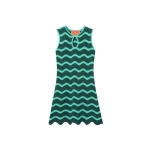 La DoubleJ Wavy Mini Dress in Bicolor Mint & Dark Green - Dresses - Milanese Maximalist Fashion at Coveti