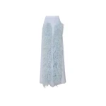 lightweight georgette wide leg pant with feathers