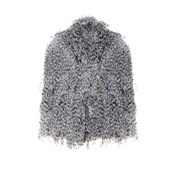Marbled Feathers Jacket in Black/White
