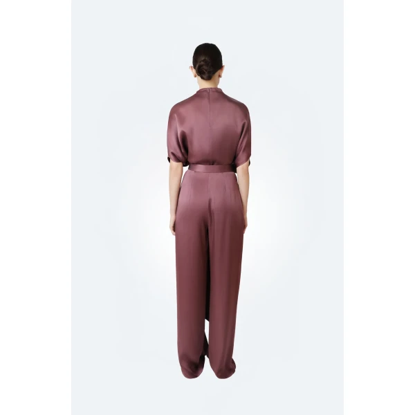 satin draped relaxed pant