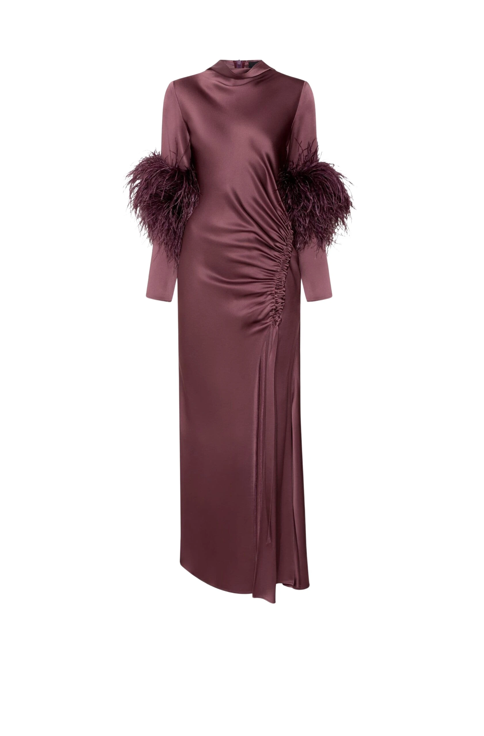 LaPointe-Satin-Tab-Gown-With-Feathers-in-Dark-Mauve-scaled75670_nobg LaPointe