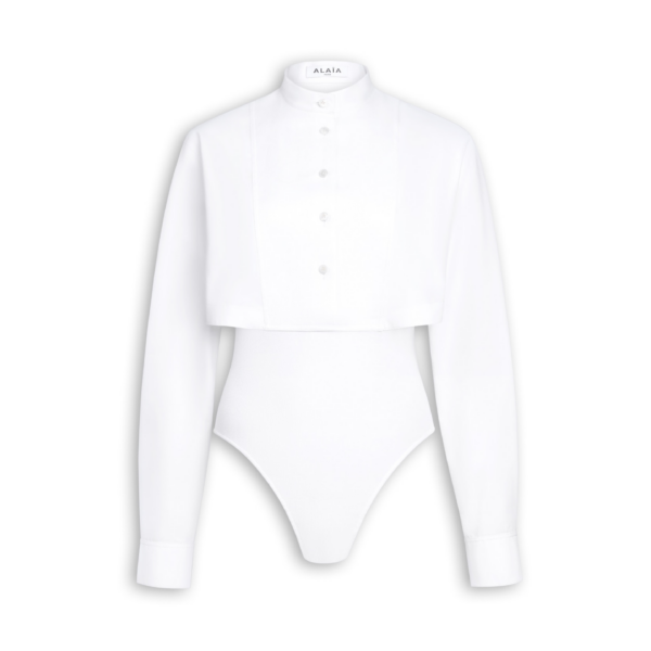 Alaïa Layer Cotton Poplin Shirt - ALAÏA Tops - Laser Cut Luxury - Shop at Coveti