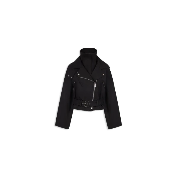 Alaia Layered Cotton Biker Jacket, view 3