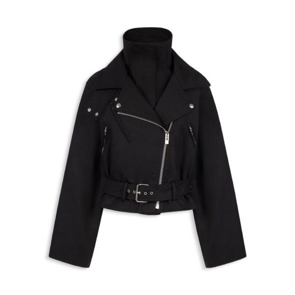 Alaïa Layered Cotton Biker Jacket - ALAÏA Jackets - Laser Cut Luxury - Shop at Coveti