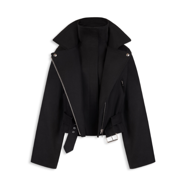 Alaïa Layered Cotton Biker Jacket - ALAÏA Jackets - Laser Cut Luxury - Shop at Coveti