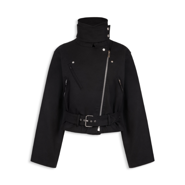 Alaïa Layered Cotton Biker Jacket - ALAÏA Jackets - Laser Cut Luxury - Shop at Coveti
