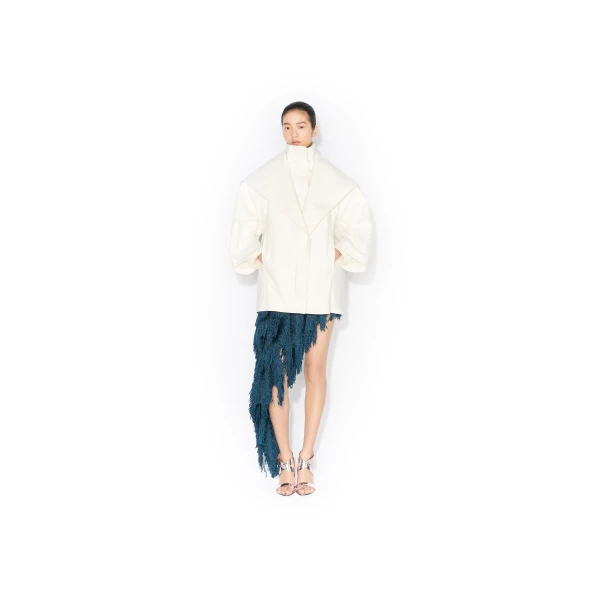 Alaia Layered Cotton Parka Coat, view 2